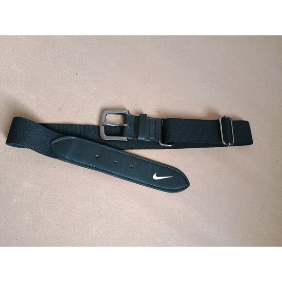 Nike Other - Nike Baseball Men's Belt Stretch Black  Swoosh Football Elastic Adjustable OneSz